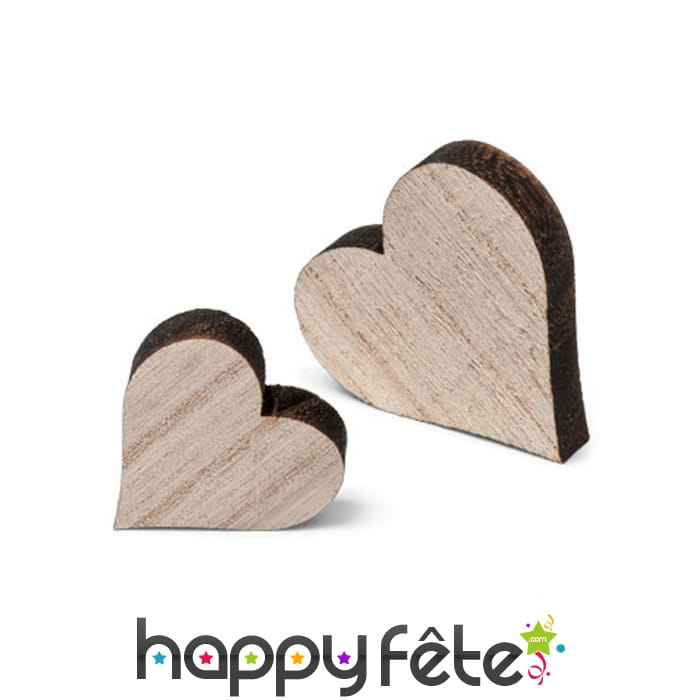 12 petits coeurs en bois de 3 et 2cm