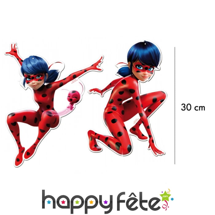 2 silhouettes cartonnées de Ladybug de 30cm