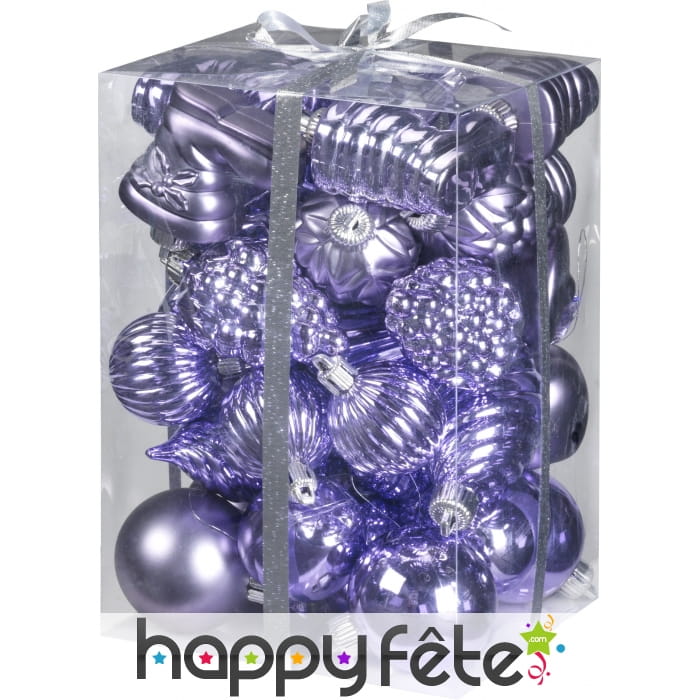 40 decorations lilas pour sapin de Noel