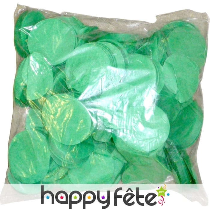 500g grandes confettis rondes vertes