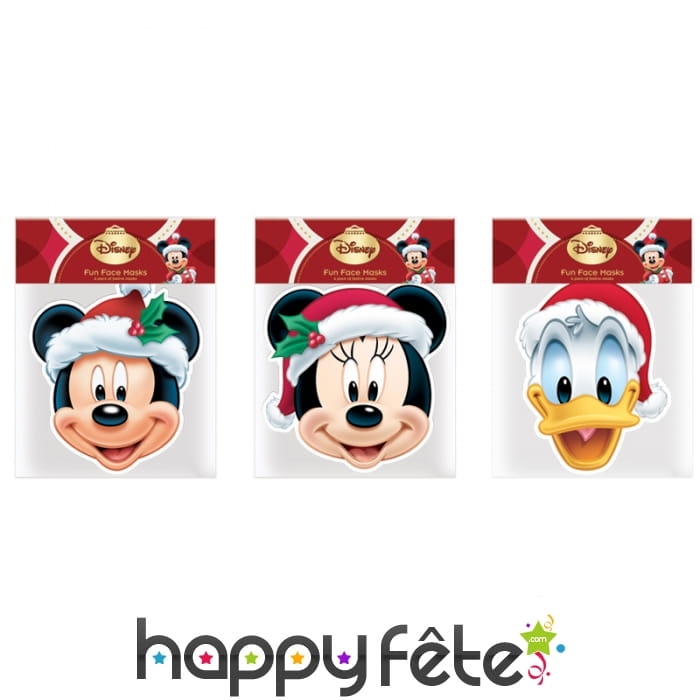 6 Masques de Noël Mickey et ses amis