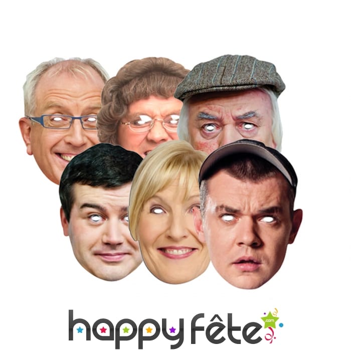 6 masques des personnages de mrs brown's boys