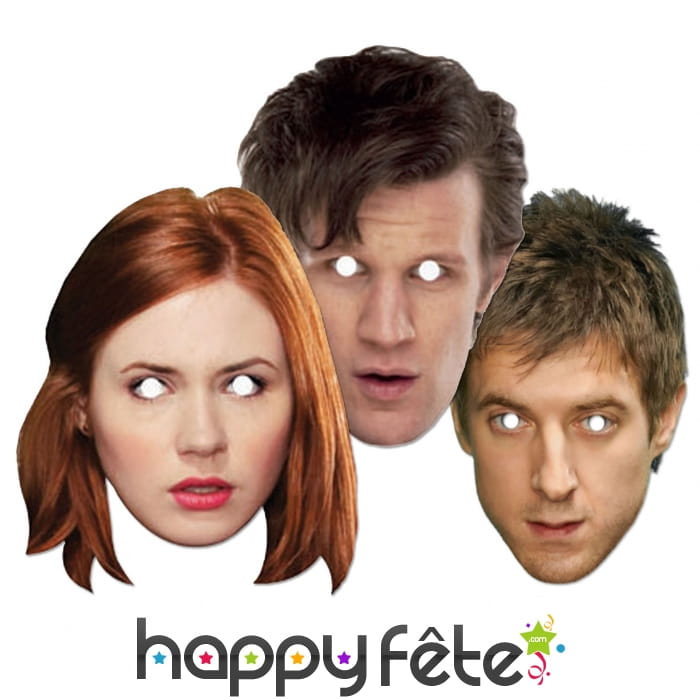 6 masques des personnalités de doctor who, carton