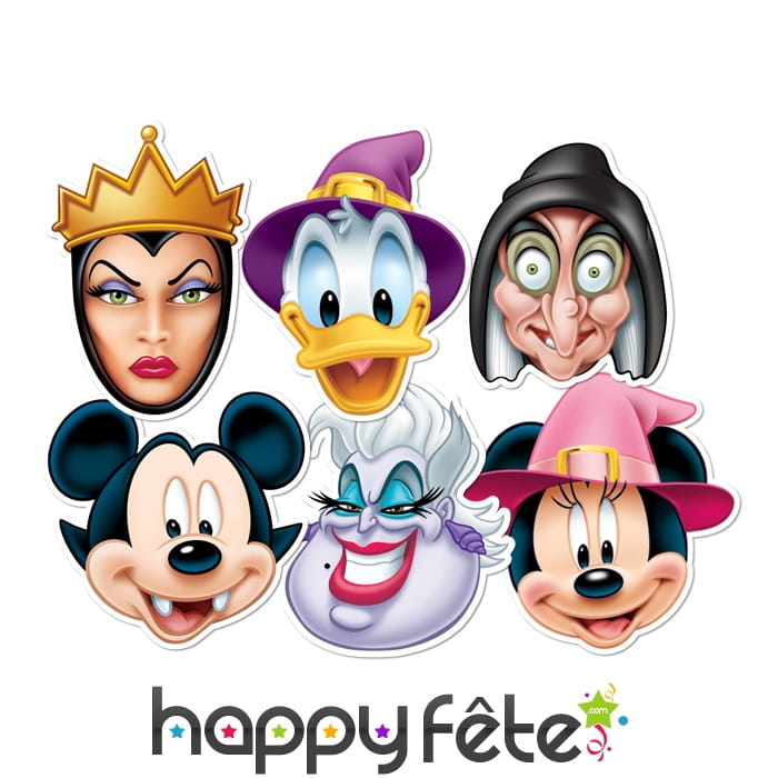 6 masques personnages de Disney Halloween