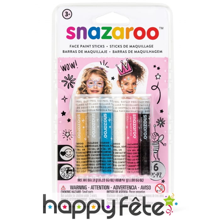 6 Sticks maquillage pour fille, Snazaroo