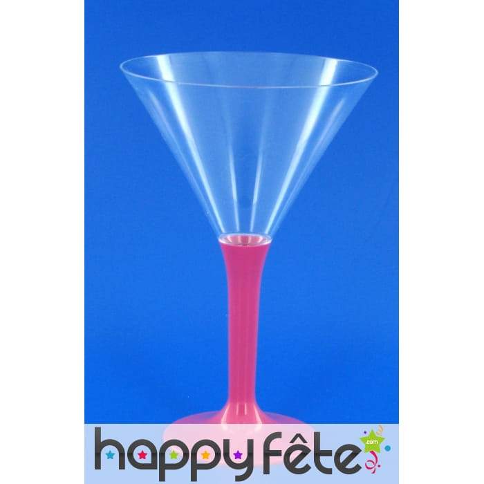 6 verres a cocktail pied fuschia