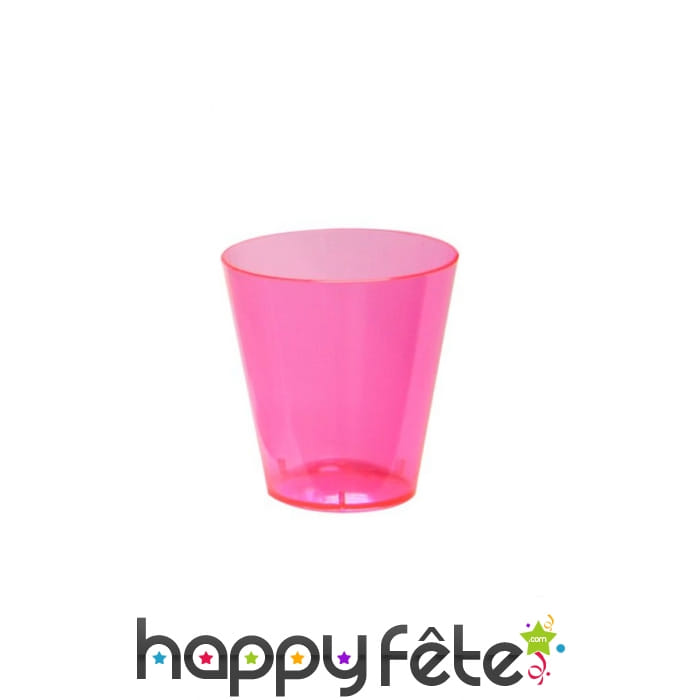 60 Verres shooter roses flash en plastique