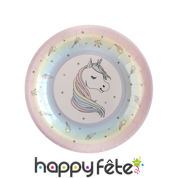 Assiettes en Carton Licorne 22,5 cm