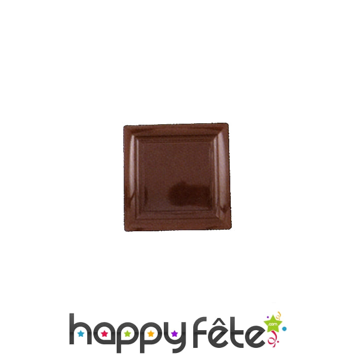 Assiettes en plastique carrées chocolat