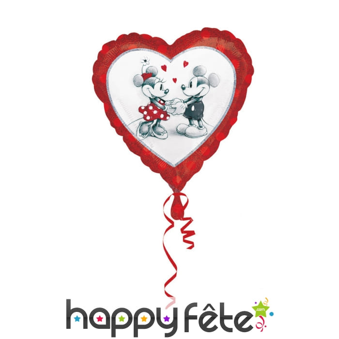 Ballon coeur Mickey et Minnie saint valentin, 43cm