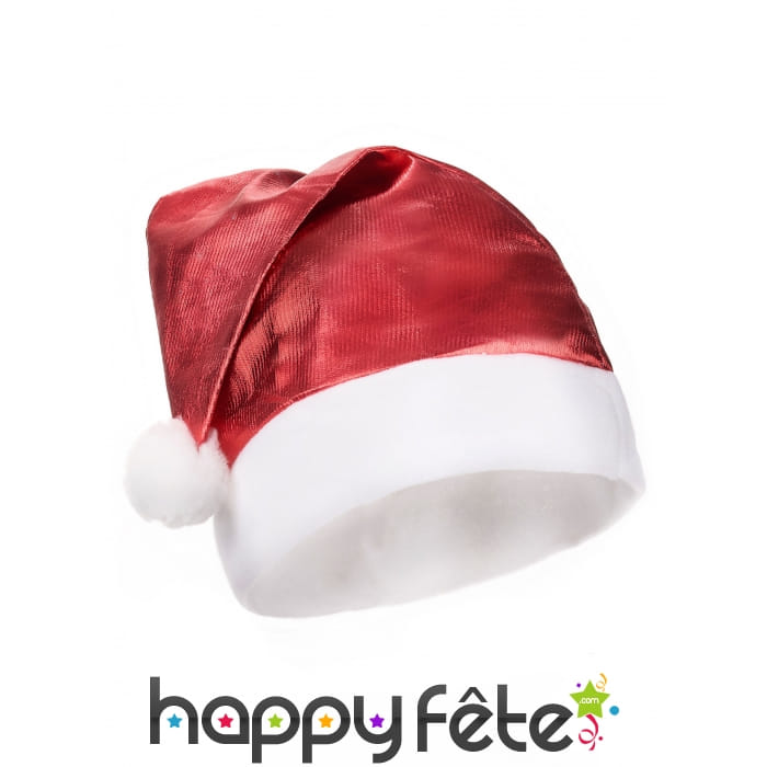 Bonnet de Noël rouge effet métallisé