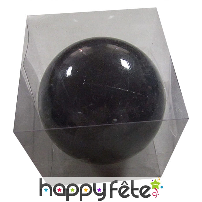 Boule de noel noir brillant de 10 cm