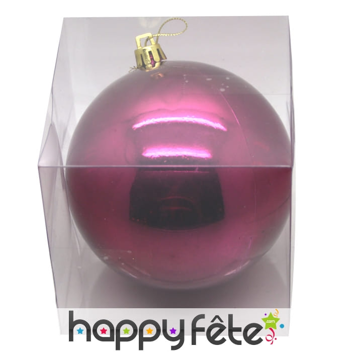 Boule de noel rouge bordeaux de 10 cm