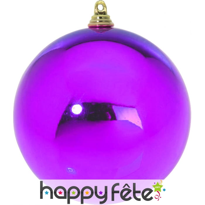 Boule de noël violet brillant de 20 cm