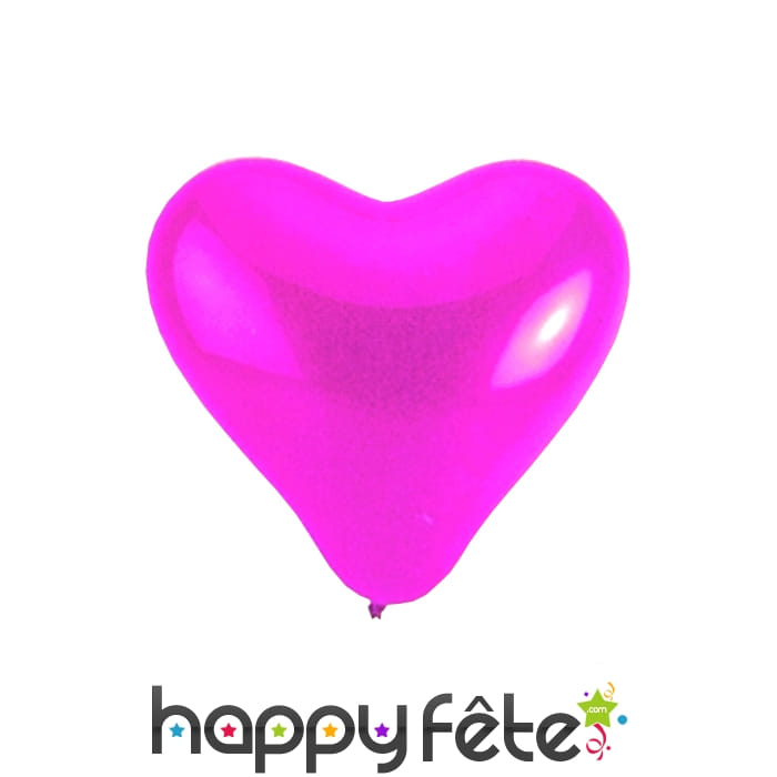 Ballons en forme de coeur fuschia