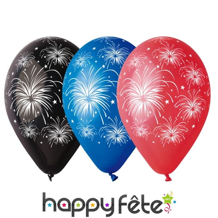 Ballons "feu d'artifices" multicolores