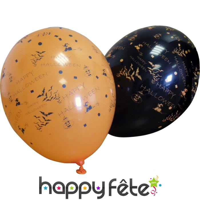 Ballons halloween orange et noir