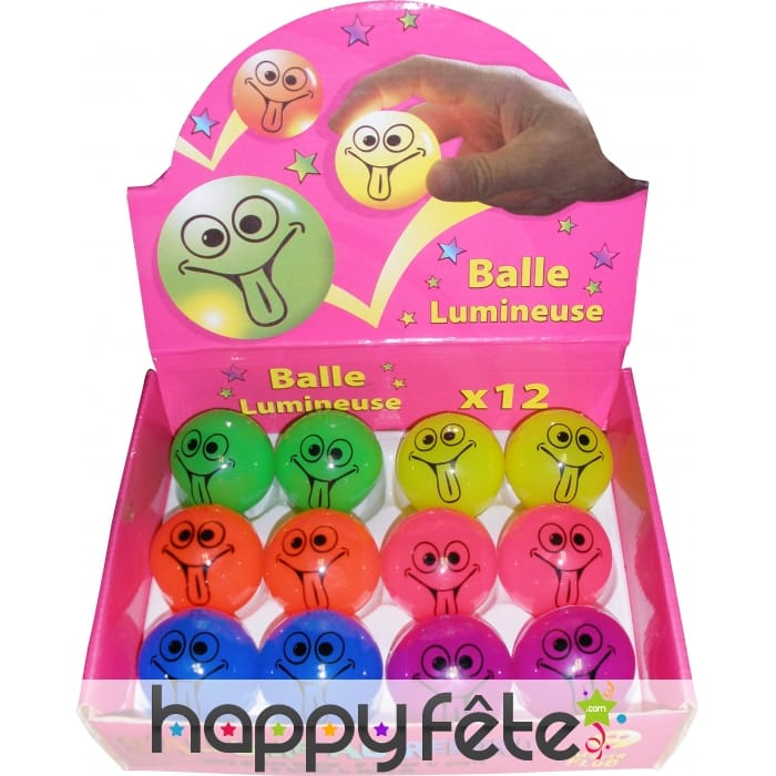 Balle lumineuse rebondissante smiley