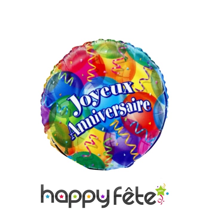 Ballon métal alu joyeux anniversaire