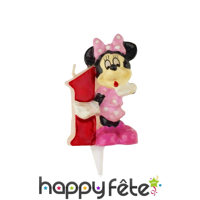 Bougie Minnie Mouse chiffre 1