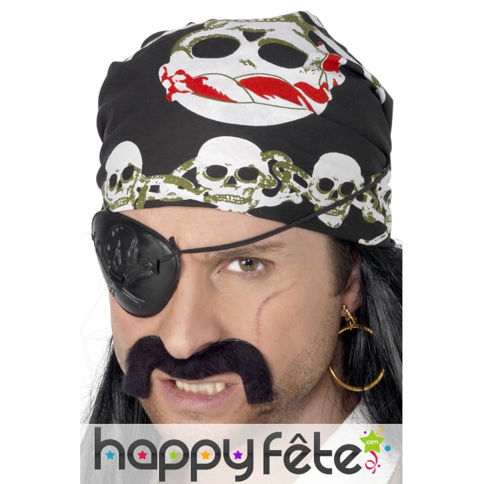 Bandana noir de pirate