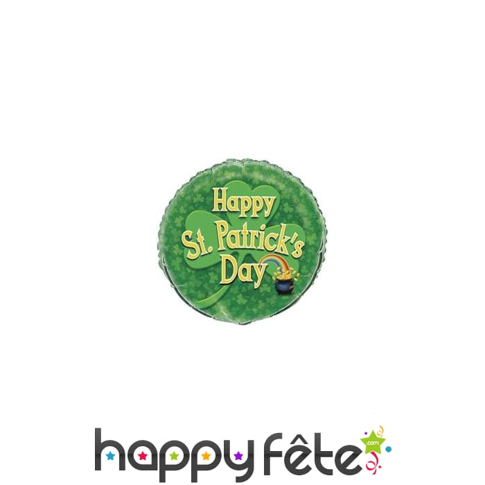 Ballon rond Happy St Patrick's Day, 45cm