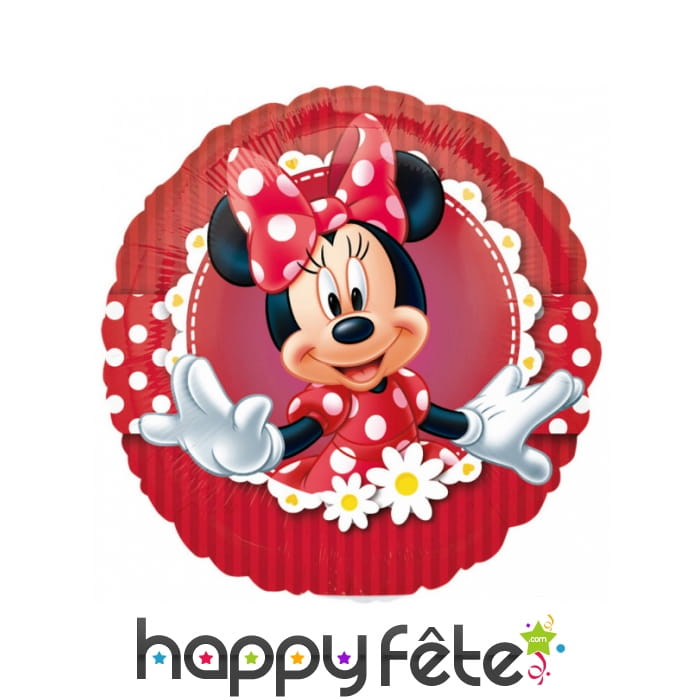 Ballon rond Minnie Mouse rouge de 23 cm