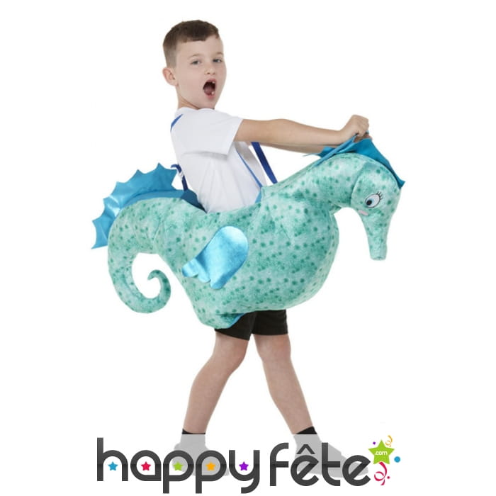 Costume à dos d'hippocampe bleu pour enfant