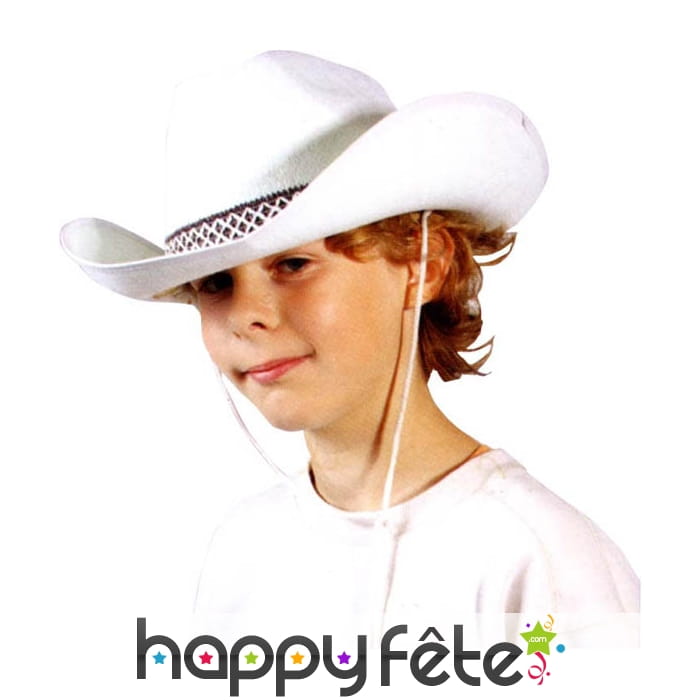 Chapeau blanc de cow boy pour enfant