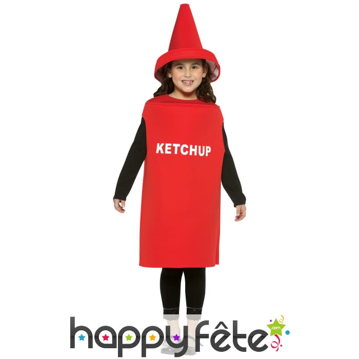 Costume bouteille de ketchup pour enfant