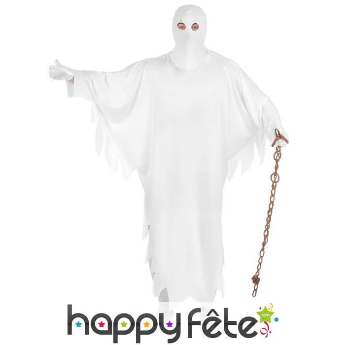 Costume blanc intégral de fantôme pour adulte