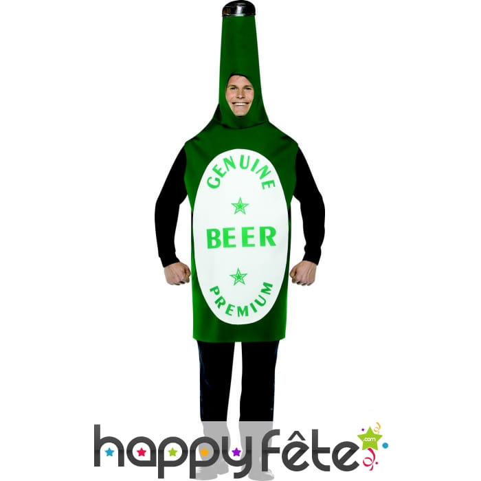 Costume de bouteille de bière verte