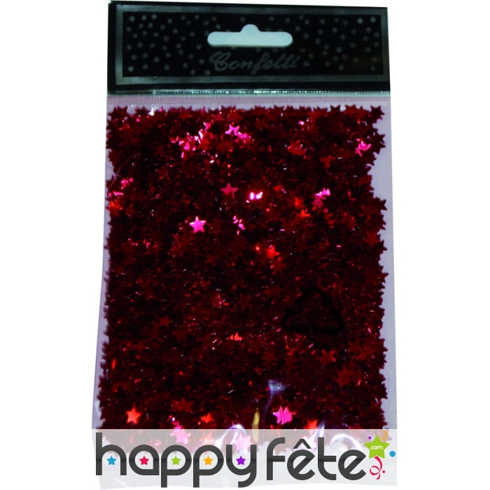 Confettis d'étoiles métal rouge