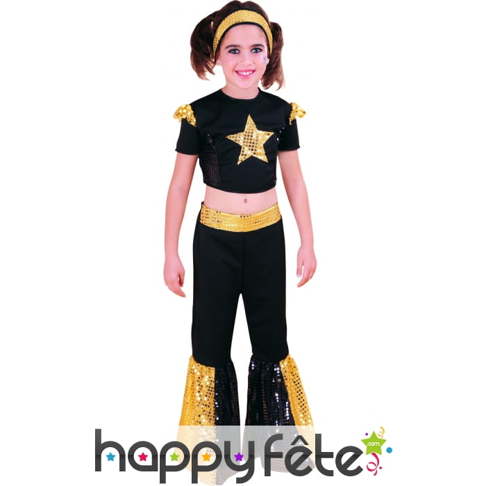 Costume d'enfant starlette dorée