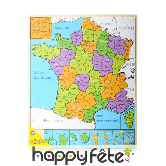 Carte de france en bois