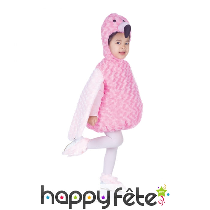 Costume de flamand rose peluche pour enfant