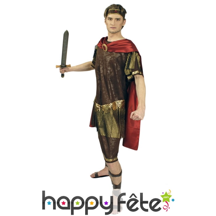 Costume de gladiateur marron or pour homme