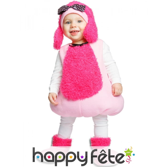 Costume de gros caniche rose pour bébé