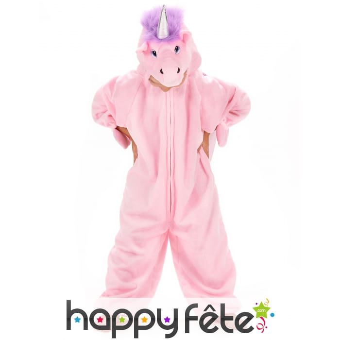 Combinaison de licorne rose pour enfant