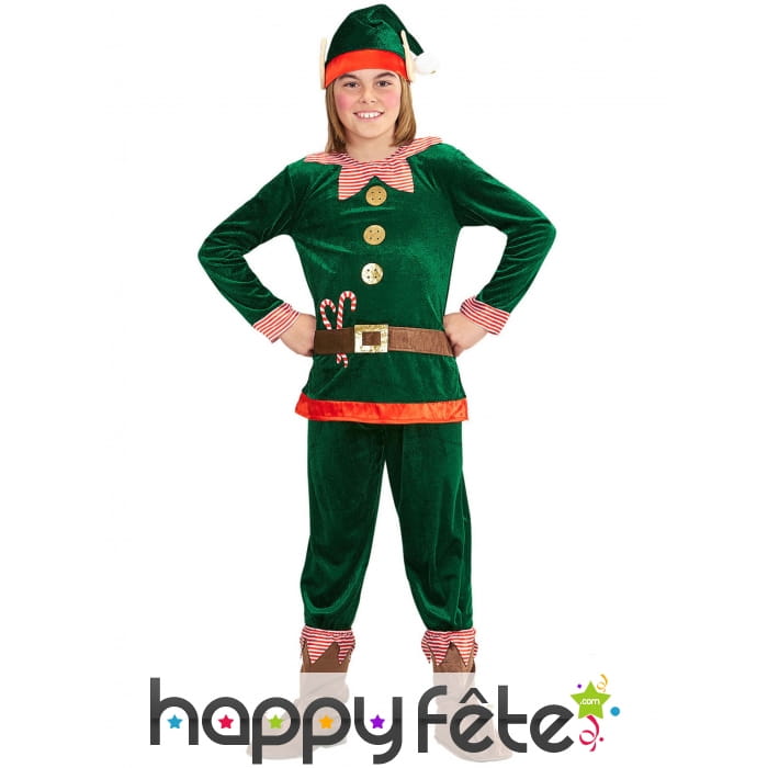 Costume de lutin assistant du Père Noël garçon