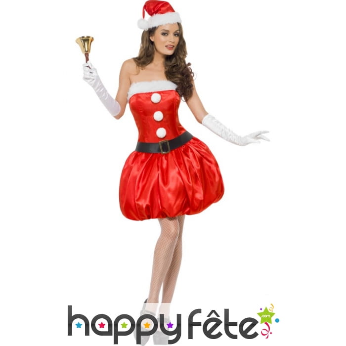 Costume de mère Noel à pompons