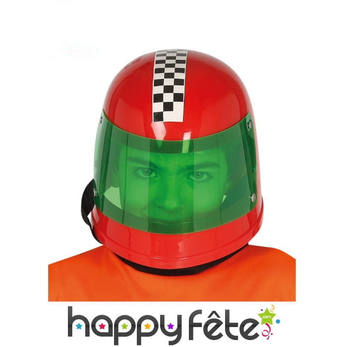 Casque de pilote rouge avec visière pour enfant