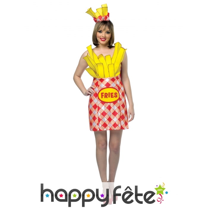 Costume de paquet de frites pour femme