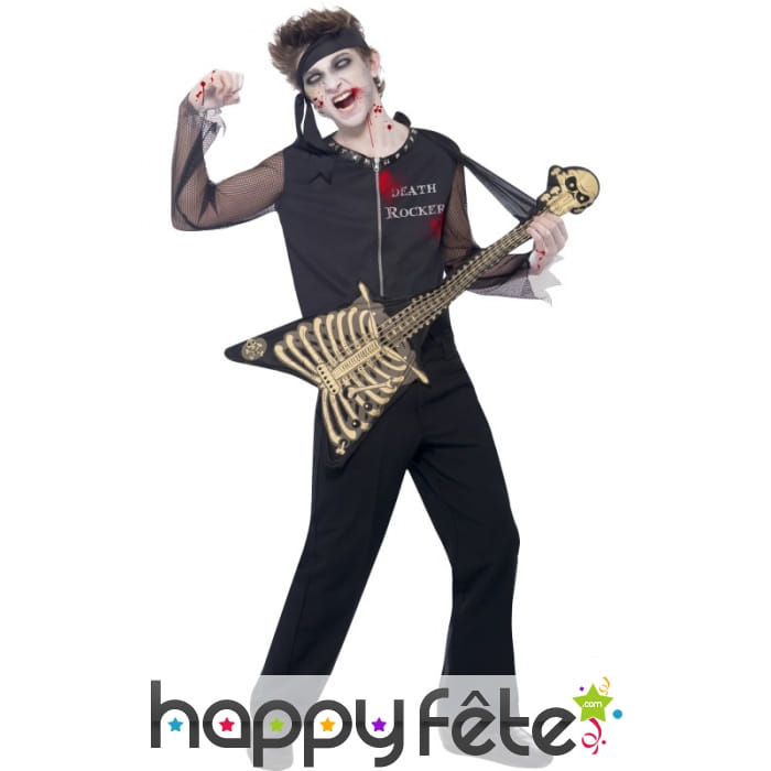 Costume de rocker de la mort avec guitare