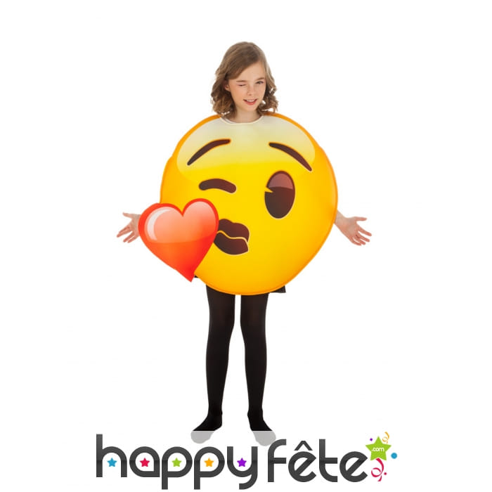 Costume de smiley bisou coeur pour enfant