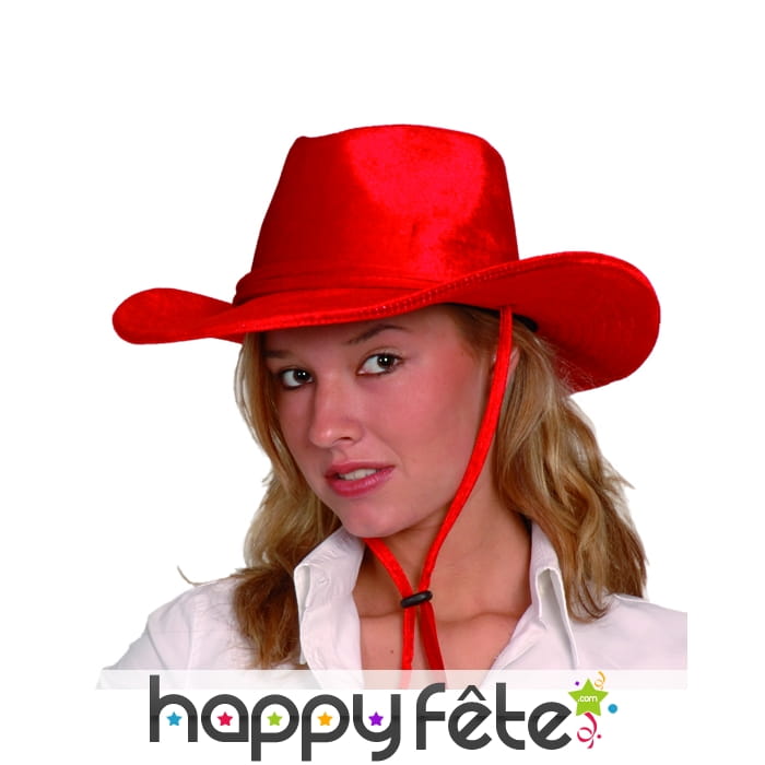 Chapeau femme de cow-boy rouge