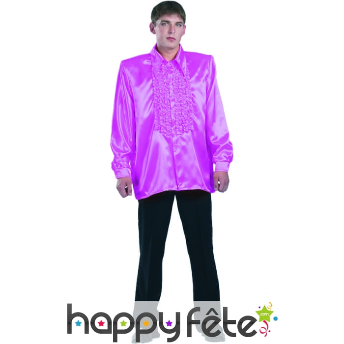 Chemise fuschia super ruche homme