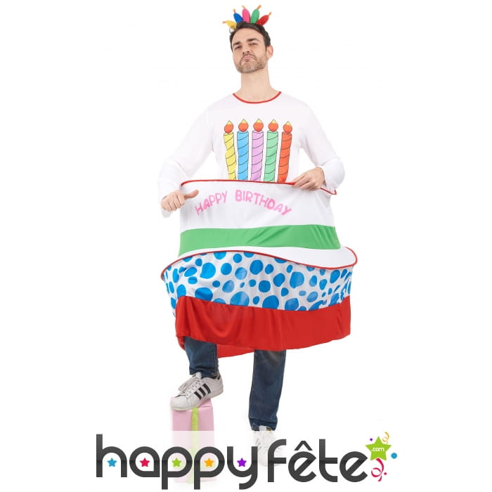 Costume gâteau d'anniversaire pour homme