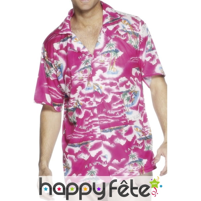 Chemise hawaienne rose