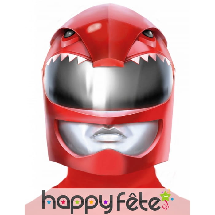 Casque intégral style Power Rangers rouge adulte